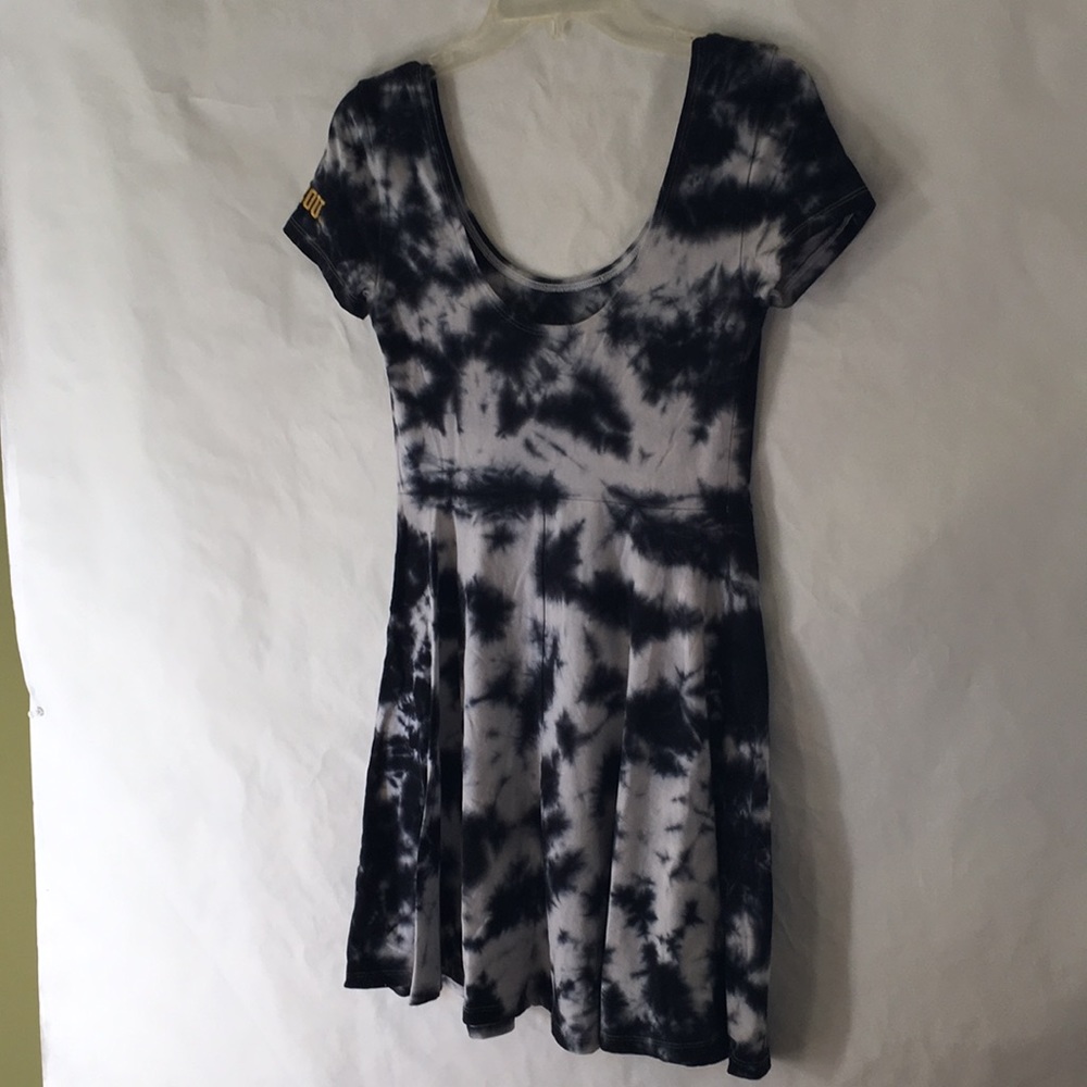 Pink tie-dye skater dress